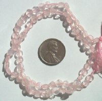 16 inch strand of 5x3mm Coin Rose Quartz